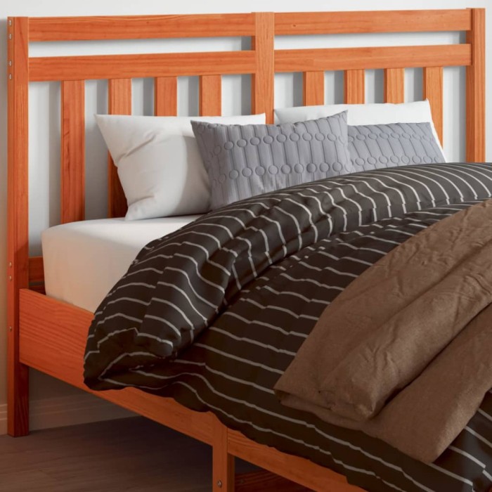 Gossi tablie de pat, maro ceruit, 135 cm, lemn masiv de pin