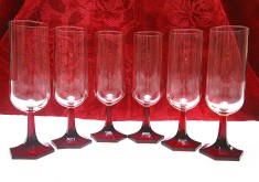 SET PAHARE PENTRU VIN SAMPANIE PICIOR DIN STICLA COLORATA 16.5 CM