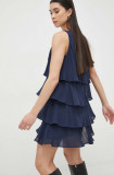 Armani Exchange rochie culoarea albastru marin, mini, oversize