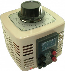 Autotransformator monofazic, 220V - 0...250V - 1.000W, voltmetru analogic foto