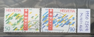 TS21 - Timbre serie Elvetia 1990 Mi1421 foto