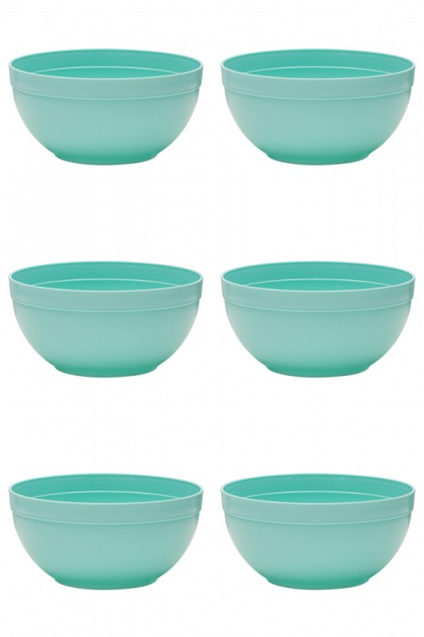 Set boluri, 6 piese, 2.5 l, Plastic, Verde Marin