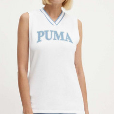 Puma top SQUAD femei, culoarea alb, 678703