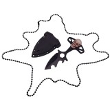 Cumpara ieftin Cutit tactic de vanatoare DEPOX&reg;, Broken Silence, 8 cm, negru, teaca cu lant inclusa