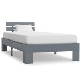 Cumpara ieftin Cadru de pat, gri, 100 x 200 cm, lemn masiv de pin