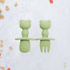 Set Tacamuri din silicon, AppeKids, The Little Bear - Bubble Beige