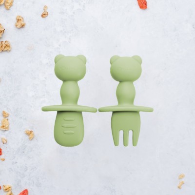 Set Tacamuri din silicon, AppeKids, The Little Bear - Bubble Beige foto