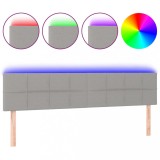 Cumpara ieftin Tablie de pat cu LED, gri deschis, 200x5x78/88 cm, textil
