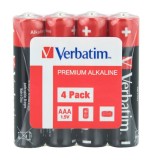 BATERIE VERBATIM AAA (R3), 1.5V alcalina, 4 buc., shrink wrap &quot;49500&quot; (timbru verde 0.32 lei)