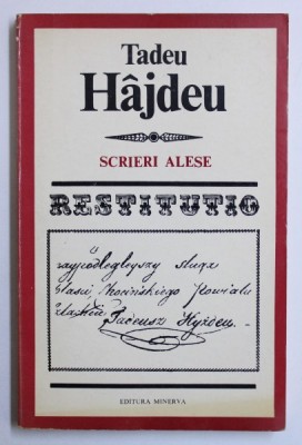SCRIERII ALESE de TADEU HAJDEU , 1985 foto