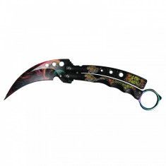 Briceag Fluture tip Karambit, rosu, 21 cm foto