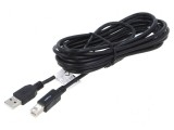 Cablu USB 2.0 A la B, 1.8m, negru, aurit