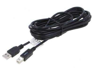 Cablu USB 2.0 A la B, 1.8m, negru, aurit foto