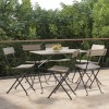 Gossi scaune de bistro pliabile, 6 buc., gri, poliratan si otel