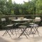 Gossi scaune de bistro pliabile, 6 buc., gri, poliratan si otel