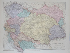 Harta a Austro-Ungariei, tiparita in 1882 foto