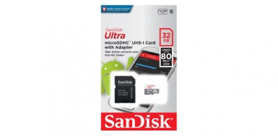 CARD MicroSD SANDISK, 32 GB, microSDHC, clasa 10, standard UHS-I U1, &amp;quot;SDSQUNR-032G-GN3MA&amp;quot; (timbru verde 0.03 lei) foto