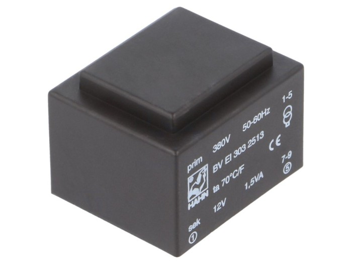 Transformator PCB 1,5VA 380VAC 12V