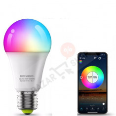 Bec LED RGB Smart, 10W, Wifi, aplicatie telefon mobil, dimabil