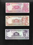 Set Bancnote Nicaragua: 10, 20, 50 Cordobas UNC - Colectie Numismatica America de Sud
