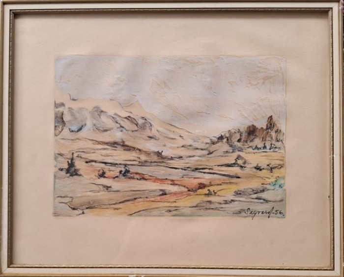 Sigvard-&quot;Peisaj&quot;, tehnică mixtă, semnat şi datat (1956)