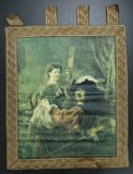 Rembrandt van Rijn &ndash; &bdquo;Fiul risipitor &icirc;n tavernă&rdquo; (Autoportret cu Saskia) - Tapiserie Vintage din Mătase cu Galon Jacquard