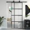 vidaXL Ușă glisantă, negru, 90x205 cm, sticlă securizată și aluminiu 155229