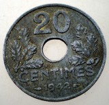 7.753 FRANTA WWII 20 CENTIMES 1942 ZINC