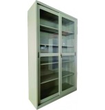 Dulap metalic Premium Asamblat usi sticla culisante 4 rafturi, 1200x450x2000 mm (LxlxH), 50 kg/polita, PLUS