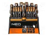 NEO TOOLS Kit șurubelnițe 37 piese Phillips, plat, Torx, magnetic, cu stativ