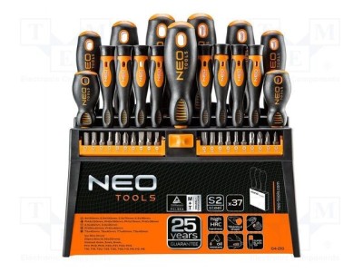 NEO TOOLS Kit șurubelnițe 37 piese Phillips, plat, Torx, magnetic, cu stativ foto