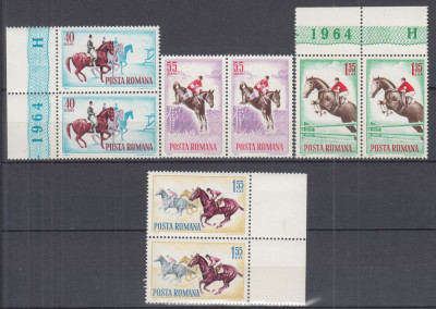 ROMANIA 1964 LP 583 HIPISM PERECHE SERII MNH foto