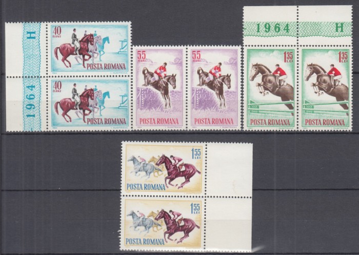 ROMANIA 1964 LP 583 HIPISM PERECHE SERII MNH