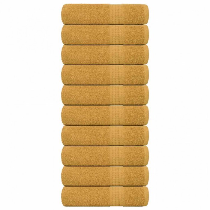 Prosoape de baie 10 buc Aur 100x150 cm 360 g/m&sup2; 100% bumbac