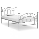 VidaXL Cadru de pat, gri, 90 x 200 cm, metal