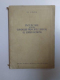 INCERCARE ASUPRA FONDULUI PRINCIPAL LEXICAL AL LIMBII ROMANE de AL. GRAUR , 1954