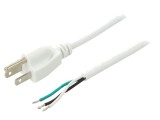 Cablu 3x18AWG NEMA 5-15, Mufă PVC 2m Alb, 10A 125V