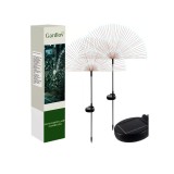 Lampa solara gradina, aspect papadie, set 2 bucati, 150 LED-uri alb rece, inaltime 89 cm, Gardlov