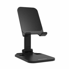 Suport pentru Telefon, Smartphone sau Tableta, pentru Masa sau Birou - Portabil Pliabil cu Reglaj Multiplu Premium Negru, CBD CORAL BEST DEALS Negru A
