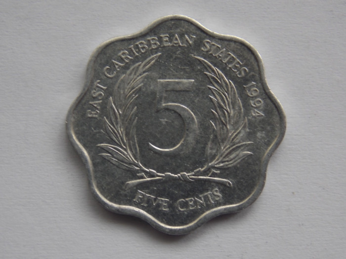 5 CENTS 1994 EAST CARIBBEAN STATES