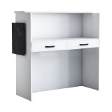 Birou de recepție Triana pakoworld melaminat marmură Alb 110x40x110cm