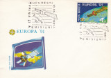 ROMANIA 1991 LP 1252 EUROPA 91 CEPT/PLIC PRIMA ZI A EMISIUNII