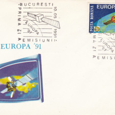 ROMANIA 1991 LP 1252 EUROPA 91 CEPT/PLIC PRIMA ZI A EMISIUNII