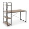 Birou cu rafturi HM Narvik B1, industrial, cadru metalic, PAL melaminat, 120x64x120 cm, stejar sonoma/negru