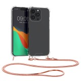 Husa Kwmobile pentru Apple iPhone 15 Pro, Transparent/Auriu, Silicon, KWM000020FA003C