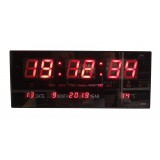Ceas De Birou Cu LED Rosu , Super Design, Afisare Temperatura , Data , Alarma , Negru