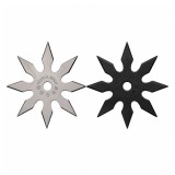 Cumpara ieftin Set doua stele de aruncat DEPOX&reg;, 8 colțuri, metalic, negru/argintiu, 10 cm