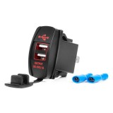 Incarcator auto rezistent la apa cu prize USB in forma de barca 2x USB 12V 24V