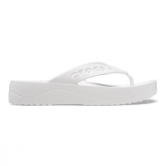 Slapi Crocs Baya Platform Flip Alb - White foto
