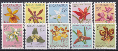 DB1 Flora Orhidee Nicaragua 10 v. MNH foto